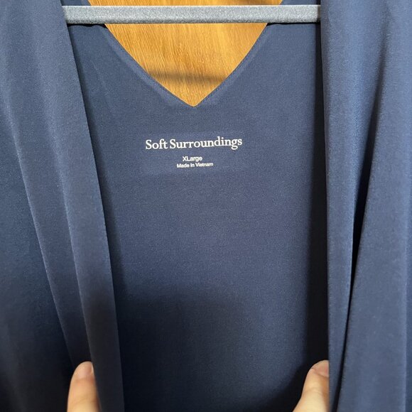 NWT Soft Surroundings Navy Long Sleeve Jumpsuit XL Polyester Blend - Picture 6 of 8